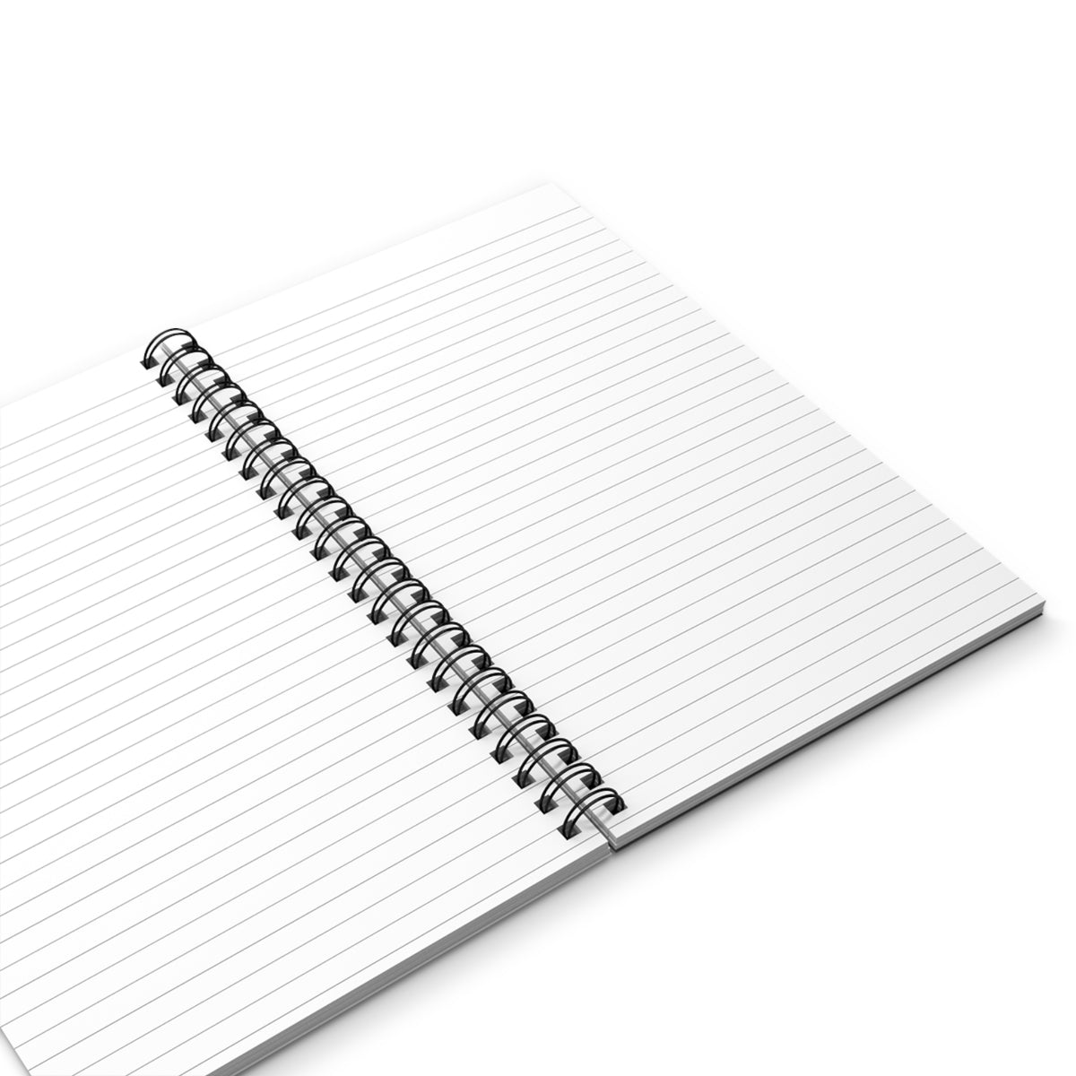 Interior del Cuaderno de Guardia abierto con páginas rayadas y encuadernación de espiral